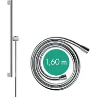 Hansgrohe Unica glijstang S Puro 65 cm met easy slide schuifstuk en Isiflex doucheslang 160 cm, chroom