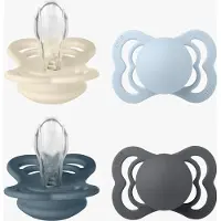 BIBS - Pacifier Supreme 4 PACK Silicone - Ivory/Baby Blue/Petrol/Iron - Size 1