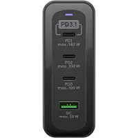 Goobay USB-C PD GaN multipoort snellader max. 240 W, zwart