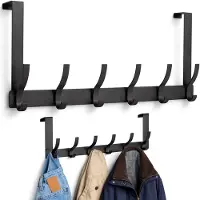 Luft Deur kapstok - 12 haken - RVS - Hangend - Kapstokken - Kleer - Kleding - Hangers - Haak - Vintage - Industrieel - Garde robe - Zwart -