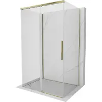 Mexen Rox-3S douchecabine 3-zijdig schuifbaar 90 x 120 , transparant, goud - 8C2-090-120-50-00-3S