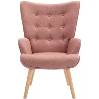 Vente-unique Fauteuil van roze stof VATELY