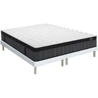 Vente-unique Set 180 x 200 cm gewatteerde bedbodem + hybride matras met pocketveren met 7 zones en gel met vormgeheugen, dikte 25 cm - TOLCA van YSMÉE