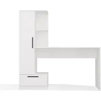 Cosmo - Bureau met kast - Met opbergrek - Met lade - Mat wit