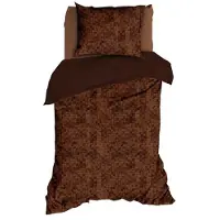 Satin d'or Bizassa Dekbedovertrek - Eenpersoons - 140x200/220 cm - Mokka