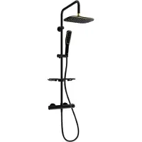 Mexen KT49 Opbouw Douche Set met Regendouche en Thermostatische Kraan, Zwart/Goud - 771504993-75