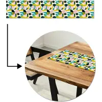 MuchoWow Tafelloper 150x30 cm - Tafelmat vinyl Tropisch - Abstract - Ananas - Geel - Groen - Roze - Tafeldecoratie - Tafelversiering - Keuken decoratie - Tafel versiering