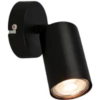 B.K.Licht - Ultra-efficiënt Wandlamp - opbouwspot - incl. EEK A lamp - draaibaar - 3000K warm wit licht - 8x15.5 cm - zwart