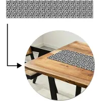 MuchoWow Tafelloper 150x30 cm - Tafelmat vinyl Koe - Vlekken - Patroon - Zwart - Tafeldecoratie - Tafelversiering - Keuken decoratie - Tafel versiering