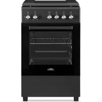 Everglades EVCK5110 - Vrijstaand Elektrisch Fornuis - Mat Zwart - 4 Kookzones - Oven: 48 Liter - 50 CM - 5 Jaar Garantie