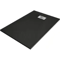 Mexen Hugo rechthoekige douchebak SMC 110 x 70 , zwart, inox afdekrooster - 42707011-X