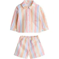 Next Set pastelblauw / pastelgroen / pasteloranje / offwhite
