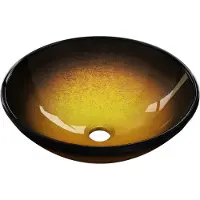 Mexen Mira glazen opbouw wastafel 42 x 42 cm, donker goud - 24124251