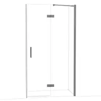 Maxaro Diamond Douchedeur | 110 cm Zwart metaal Helder glas Draaideur