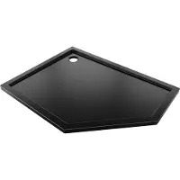 Mexen Flow kwartronde slim links 90 x 80 , zwart mat - 46P708090L