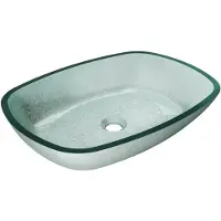 Mexen Araks glazen opbouwwastafel 54 x 39 cm, zilver - 24155411