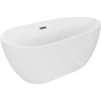 Mexen Eos vrijstaande badkuip 170 x 75 , wit, overloop gun gray geborsteld - 52471707500-66