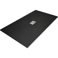 Mexen Hugo rechthoekige SMC douchebak 150 x 100 , zwart, inox afdekking - 42701015-X