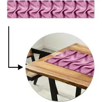 MuchoWow Tafelloper 200x40 cm - Tafelmat vinyl Gevouwen - Leer - Roze - Tafeldecoratie - Tafelversiering - Keuken decoratie - Tafel versiering