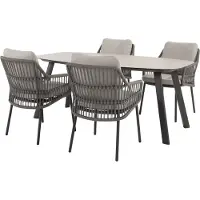 4 Seasons Outdoor Manolo Alicante dining tuinset 180x95xH75 cm 5 delig antraciet Taste 4SO