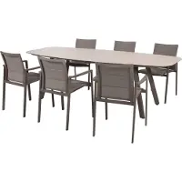 4 Seasons Outdoor Manolo Cortina dining tuinset 240x103xH75 cm 7 delig keramiek terre Taste 4SO