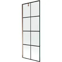 Mexen Next 1-delig badscherm 70 x 150 , zwart raster, roze goud - 895-070-000-00-77-60