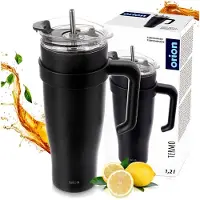 Banquet Grote Thermosbeker RVS Lekvrij 1.2L met Rietje - Warm & Koud