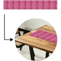 MuchoWow Tafelloper 180x30 cm - Tafelmat vinyl Leer - Roze - Structuur - Tafeldecoratie - Tafelversiering - Keuken decoratie - Tafel versiering