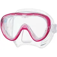 Tusa Tina Snorkelmasker – Premium duikbril van hypoallergene siliconen met één venster en gehard glas, voor snorkelen en duiken – Transparant/Roze – M1002 BP