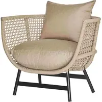Jan Kurtz Suka fauteuil aluminium zwart/PPL incl. kussenset