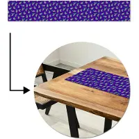 MuchoWow Tafelloper 180x30 cm - Tafelmat vinyl Paars - Groen - Druiven - Blaadjes - Tafeldecoratie - Tafelversiering - Keuken decoratie - Tafel versiering