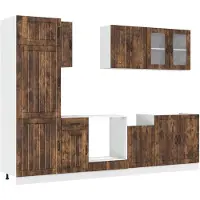vidaXL 8-delige Keukenkastenset Lucca bewerkt hout gerookt eiken