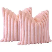 STILVORA Kussenslopen – Woonkamer Kussenslopen Set Met Luxe Pluche, Zachte Kussenslopen Voor Sofa En Bed – Fluweel – Roze