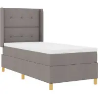 vidaXL Boxspring bed met LED-stripverlichting Taupe 80 x 200 cm Stof