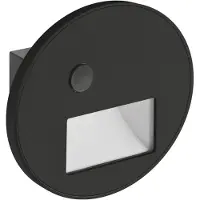 Strühm WEKTOR LED C - inbouw Wandverlichting - Trap Verlichting - met PIR sensor / Bewegingssensor - 1.2w - Aanpasbare Licht kleur CCT - 3000K/4000K/6000K - Rond - Zwart