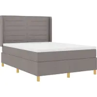 vidaXL Boxspring bed met LED-stripverlichting Taupe 140 x 200 cm Stof