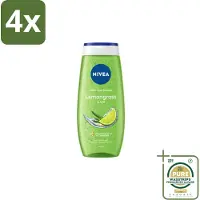 Nivea – Douchegel – Lemon & Oil – 250 ml - Voordeelverpakking - 4 stuks - Citroengeur - Natuurlijke oliën