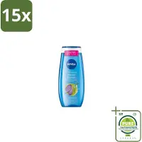 Nivea 15 x – Douchegel – Creme Mood Detox – 250 ml - Grootverpakking - Douchegel - Zeezout - Ontspanning - Huidverzorging - Mood Detox