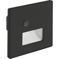 Strühm WEKTOR LED D - inbouw Wandverlichting - Trap Verlichting - met PIR sensor / Bewegingssensor - 1.2w - Aanpasbare Licht kleur CCT - 3000K/4000K/6000K - Vierkant - Zwart