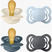 BIBS - Pacifier Supreme 4 PACK - Ivory/Baby Blue/Petrol/Iron - Size 1