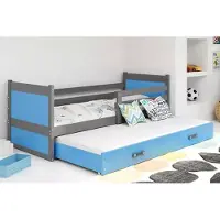 BMS - Uitbreidbaar Jeugdbed - 90x190 cm - Graphiet/Blauw