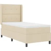 vidaXL LED Box Spring Bed met hoofdeinde Crème 80 x 200 cm Stof