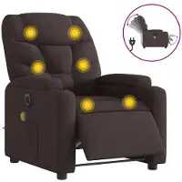 vidaXL Massagestoel elektrisch verstelbaar stof donkerbruin