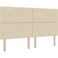 vidaXL LED Box Spring Bed met hoofdeinde Crème 180 x 200 cm Stof