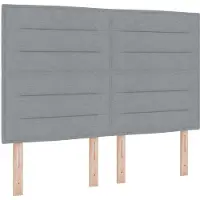 vidaXL Boxspring bed met hoofdeinde Lichtgrijs 200 x 140 cm Stof