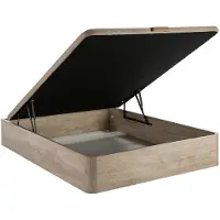 Vente-unique Set 160 x 200 cm bedbodem met opbergruimte, licht naturel + brandwerend matras met pocketveren met ingebouwd dekmatras van 28 cm dik - DELICE van YSMÉE HOTEL