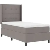 vidaXL Boxspring bed met kussen met hoofdeinde Taupe 200 x 80 cm Stof