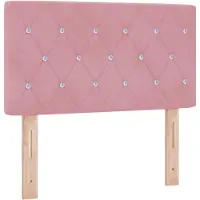 vidaXL LED Hoofdbord met LED-stripverlichting Roze 80 cm Fluweel