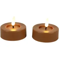 Countryfield LED theelicht rustiek maxi 2 stuks amber sfeerlicht.