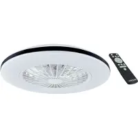 Strühm HALNY - Moderne LED Plafondlamp met ventilator - 485 mm - CCT Aanpasbare kleuren- 48w - 2900K / 4200K / 6500K - 5110 Lumen - Dimbaar met afstandbediening - Zwart-Wit
